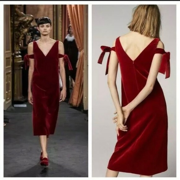 NWT Massimo Dutti Red Velvet Dress sz 4 - Picture 8 of 8